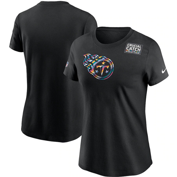 Women's Tennessee Titans Black NFL 2020 Sideline Crucial Catch Performance T-Shirt(Run Small) Women's Tennessee Titans Black NFL 2020 Sideline Crucial Catch Performance T-Shirt(Run Small)
